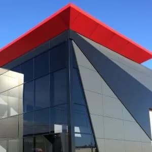 Finished architectural aluminium cladding project