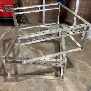 Fabricated aluminium frames in the Make It Group workshop