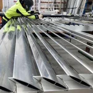 Aluminium components being prepared at the Make It Group workshop